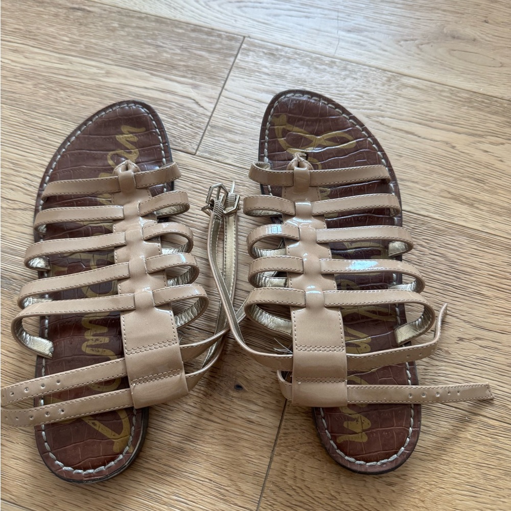 Sam Edelman Tan Gladiator Sandals Strappy Design (7.5)